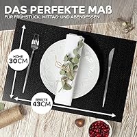 Loco Bird Platzsets 6er Set schwarz - 44x32cm - Tischsets Abwaschbar aus PVC - Hitzebeständige Tischunterlage - Platzdeckchen - Tischmatte (Packung mit 2) – Ansicht 2