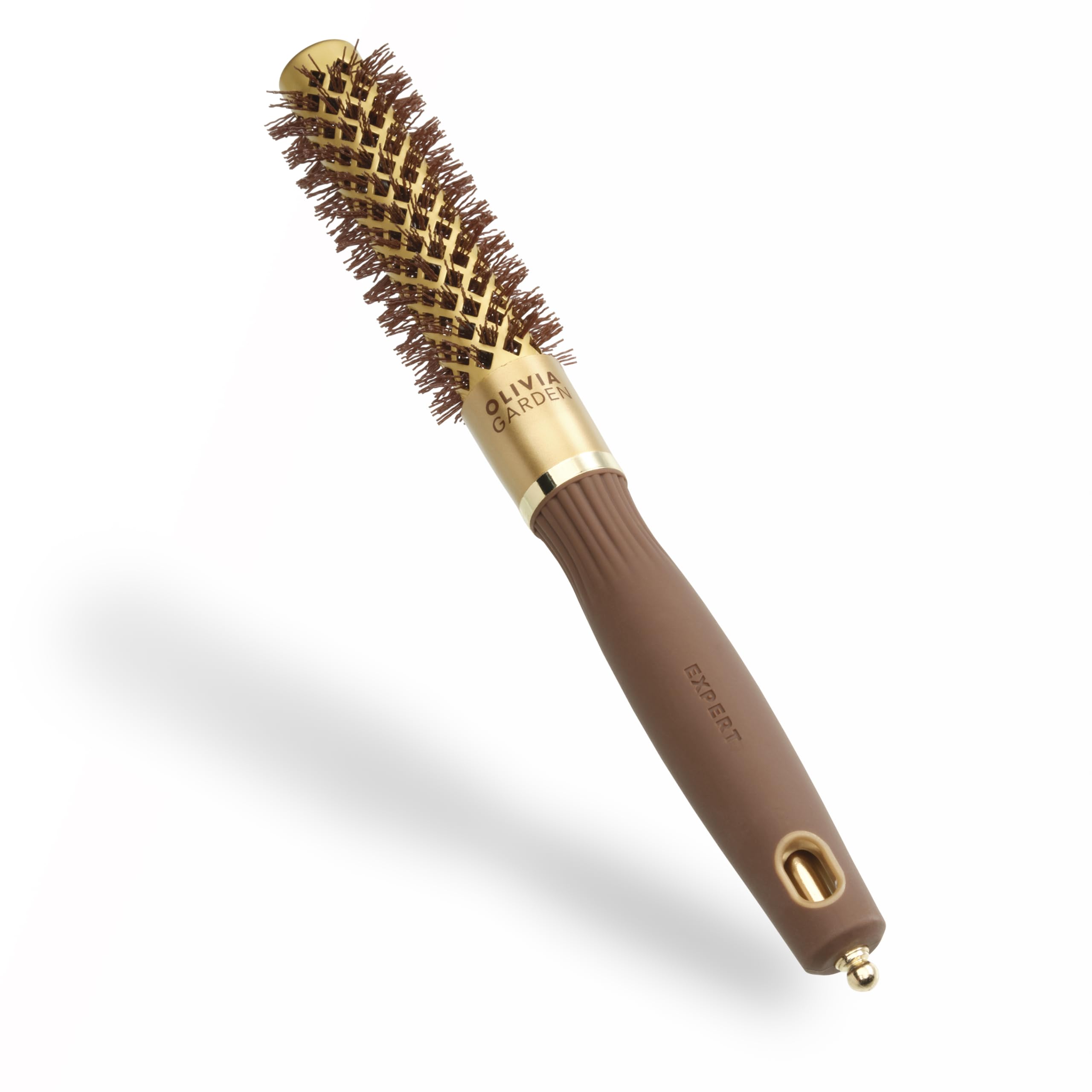 Olivia Garden Expert Blowout Shine Ceramic Round Brush, Gold & Brown, 20 mm