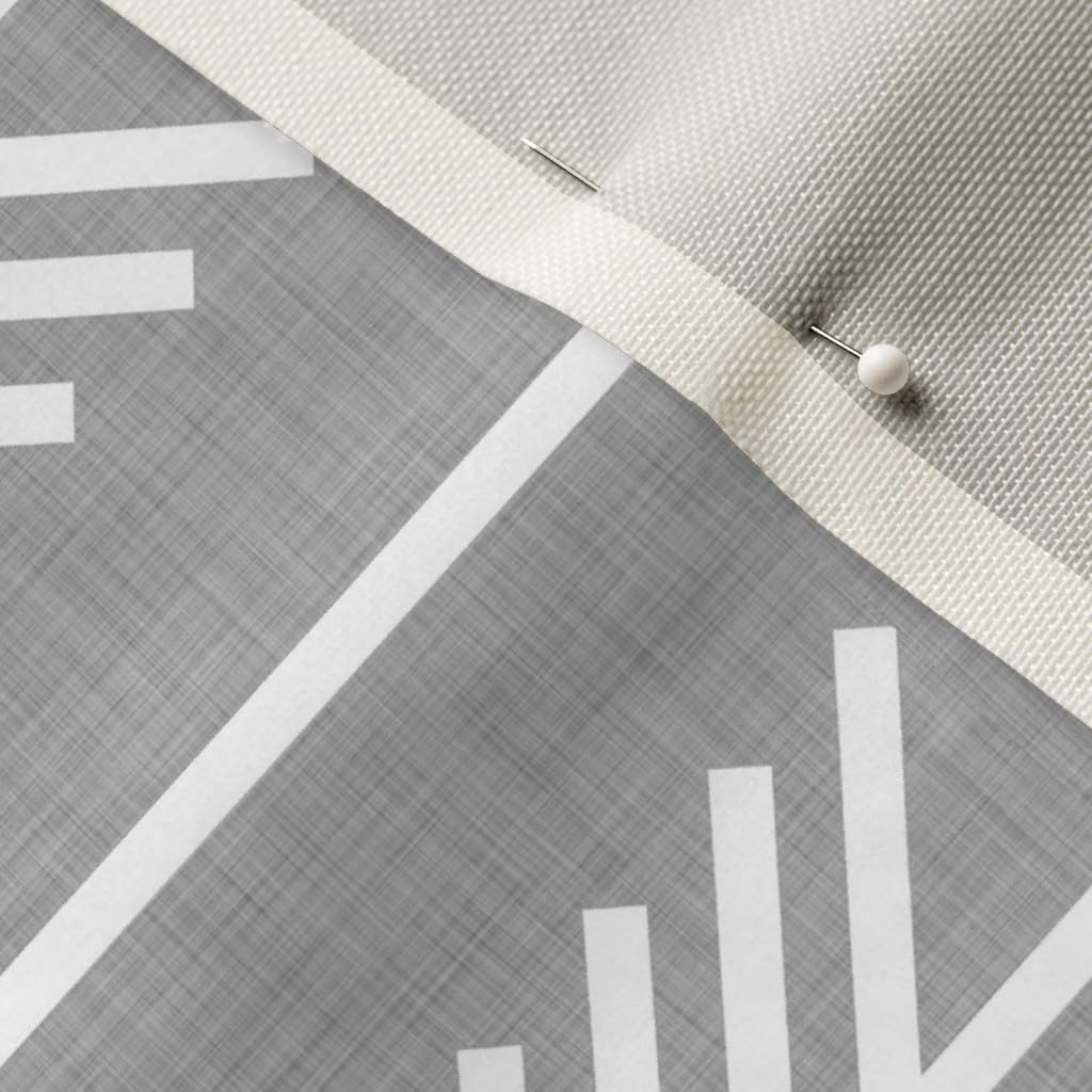 Spoonflower Fabric - Arrows Light Grey Horizontal Arrow Printed on Upholstery Velvet Fabric Fat Quarter - Upholstery Home Decor Bottomweight Apparel