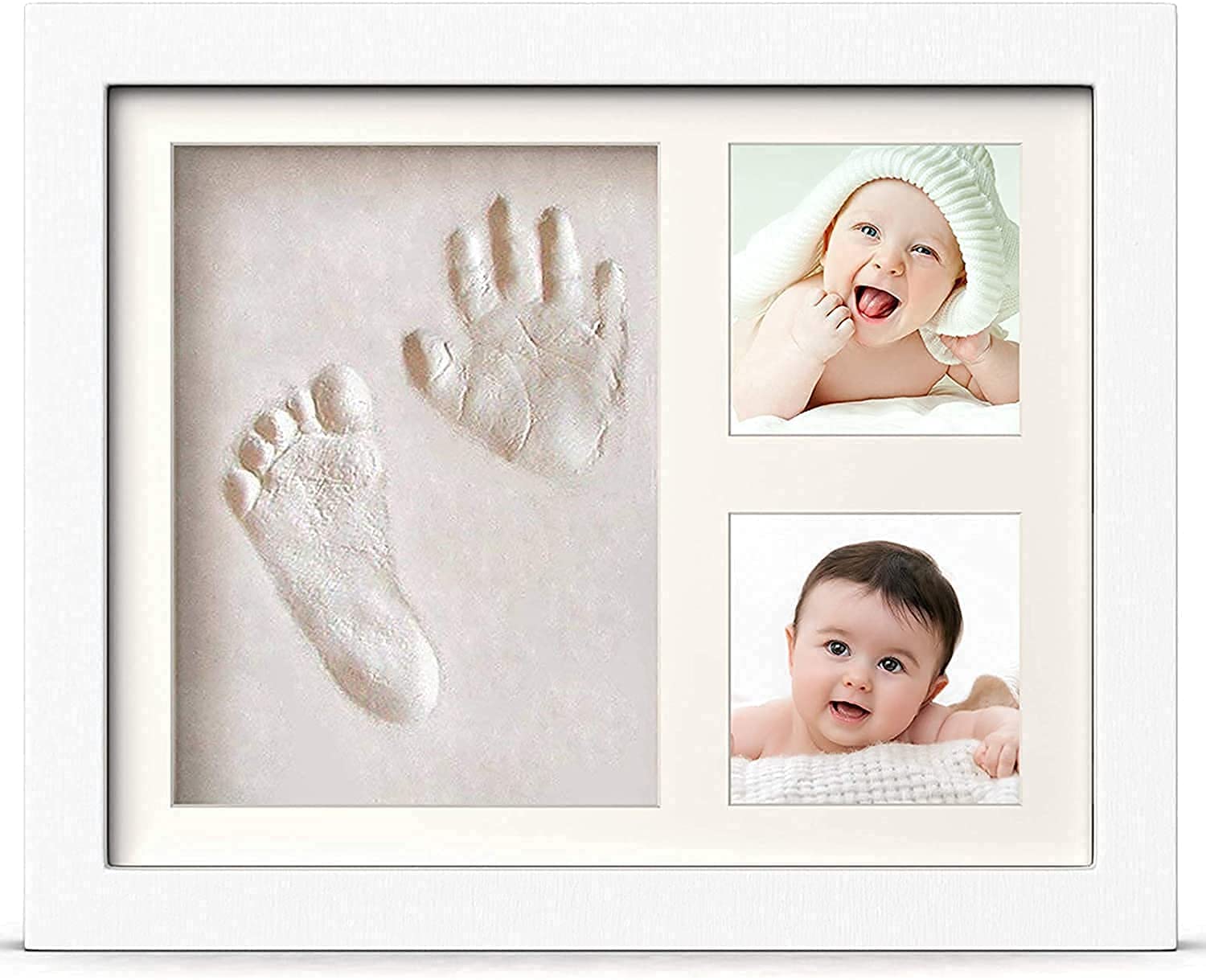 CHARMING BABY HANDPRINT and Footprint Frame Kit,White