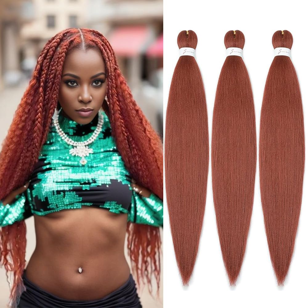 YDDM Capelli Per Treccine Africane Rosa Extension Treccine Texture Yaki Easy Install per Principianti 20 Pollici 3 Pezzi Capelli Leggeri e Naturali per Box Braids, Twist e Crochet — view 17