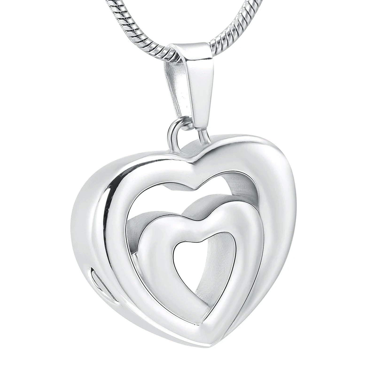 Pendentif urne funéraire cœur en argent pour garder le souvenir d'un proche