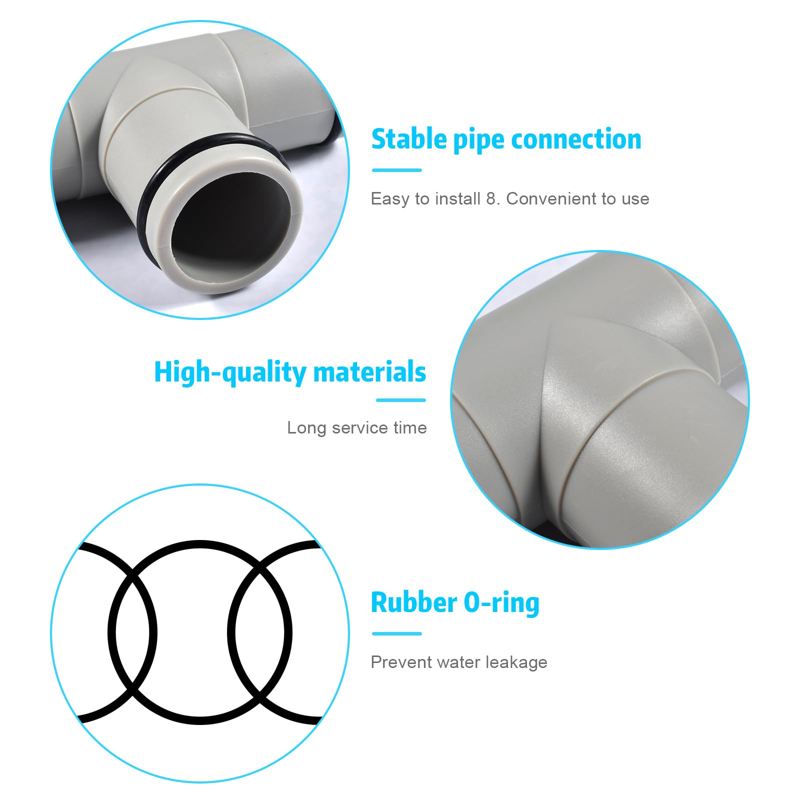 Well2wellness Connettore Per Tubo Piscina 32-32 Mm – Adattatore Flessibile A Coste, Lunghezza 8 Cm