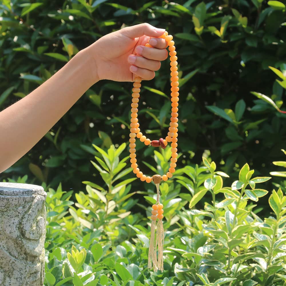 Alxa Weathered Bodhi Root Collana Bracciale 108Perline di Buddha