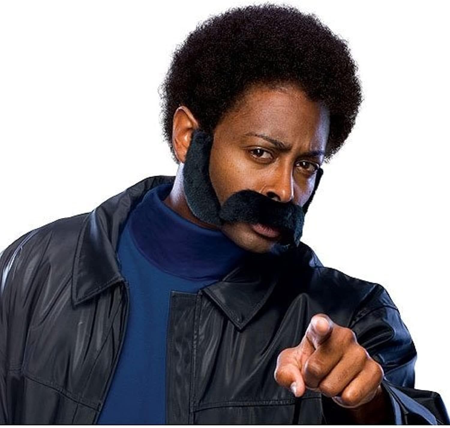 Rubies Moustache and Side Burns, Black