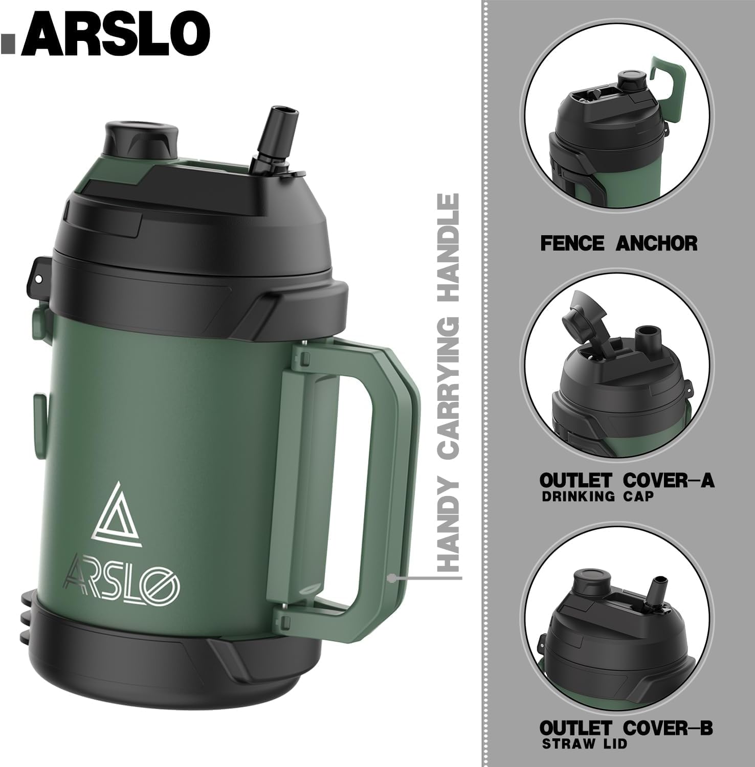 Sports Water Jug - Gallon Water Bottle - Large Insulated Stainless Steel Bottle for Gym, Workouts, Basketball, Football, Soccer - Keep Water Cold for Up To 24 Hours - 108OzNEW