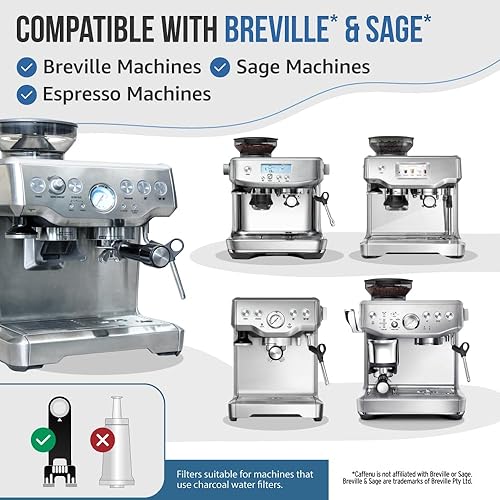 Miniatura 6 de Tabletas de limpieza y filtro de agua compatibles con Breville. 52 tabletas de limpieza para máquina de café expreso y 6 filtros Breville para