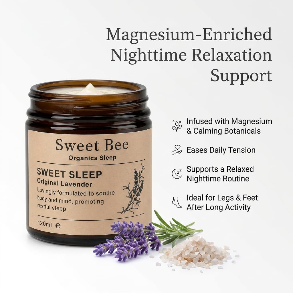 Magnesium Shea Mango Arnica Lavender Night Lotion | Lavender Scented Magnesium Lotion Helps Relax Muscles Supports Sleep Calming Lavender Arnica Shea Mango Deep Hydration