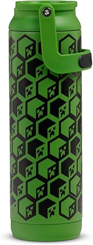 Miniatura 10 de Igloo MineCraft Creeper - Sipper Sipper de 20 onzas que brilla en la oscuridad, lata de hidratación de acero inoxidable con tapa y popote, botella