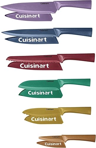 Cuisinart C55-12PMC Advantage - Juego de cuchillos metálicos de 12 piezas con protectores de cuchilla, multicolor
