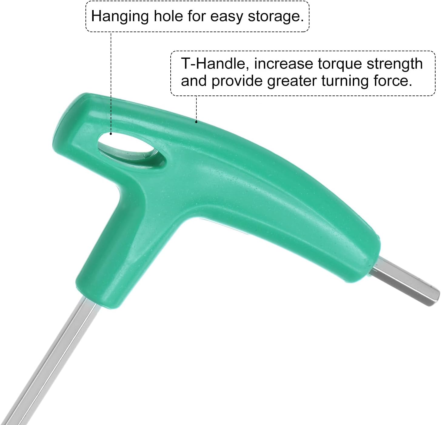 HARFINGTON T-Handle Hex Key Wrench 12" Long Arm 5mm Metric Carbon Steel T-Key Inner Hexagon Wrenches Spanner Repair Tool for Automotive Household Maintenance