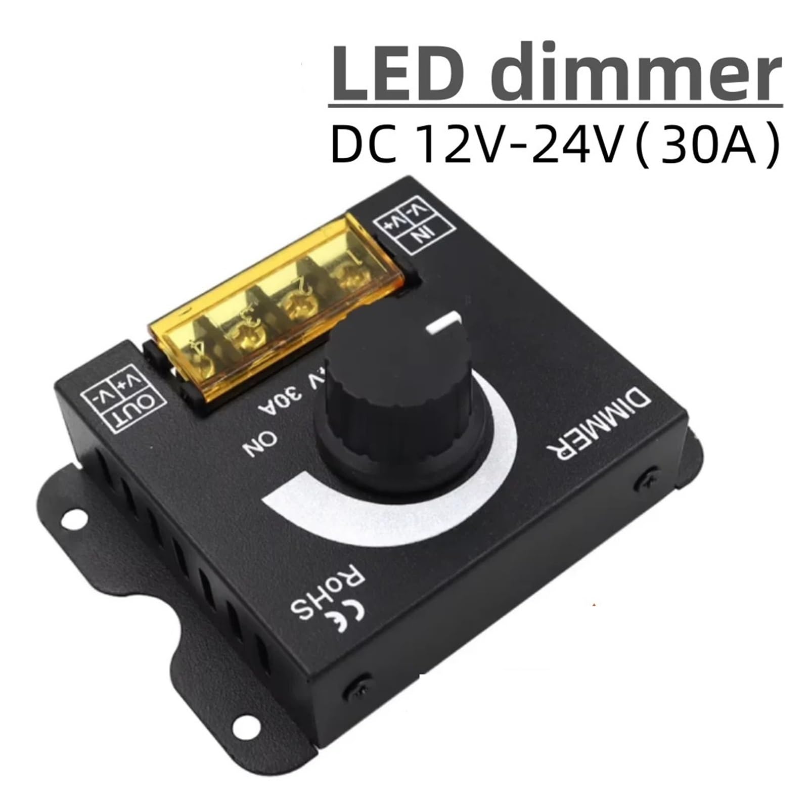 DC 12V-24V LED-Dimmerschalter 30A LED-Monochrom-Controller, PWM-Digital-Dimm-Lichtleiste, Monochrom-Licht-LED-Dimmer-Controller