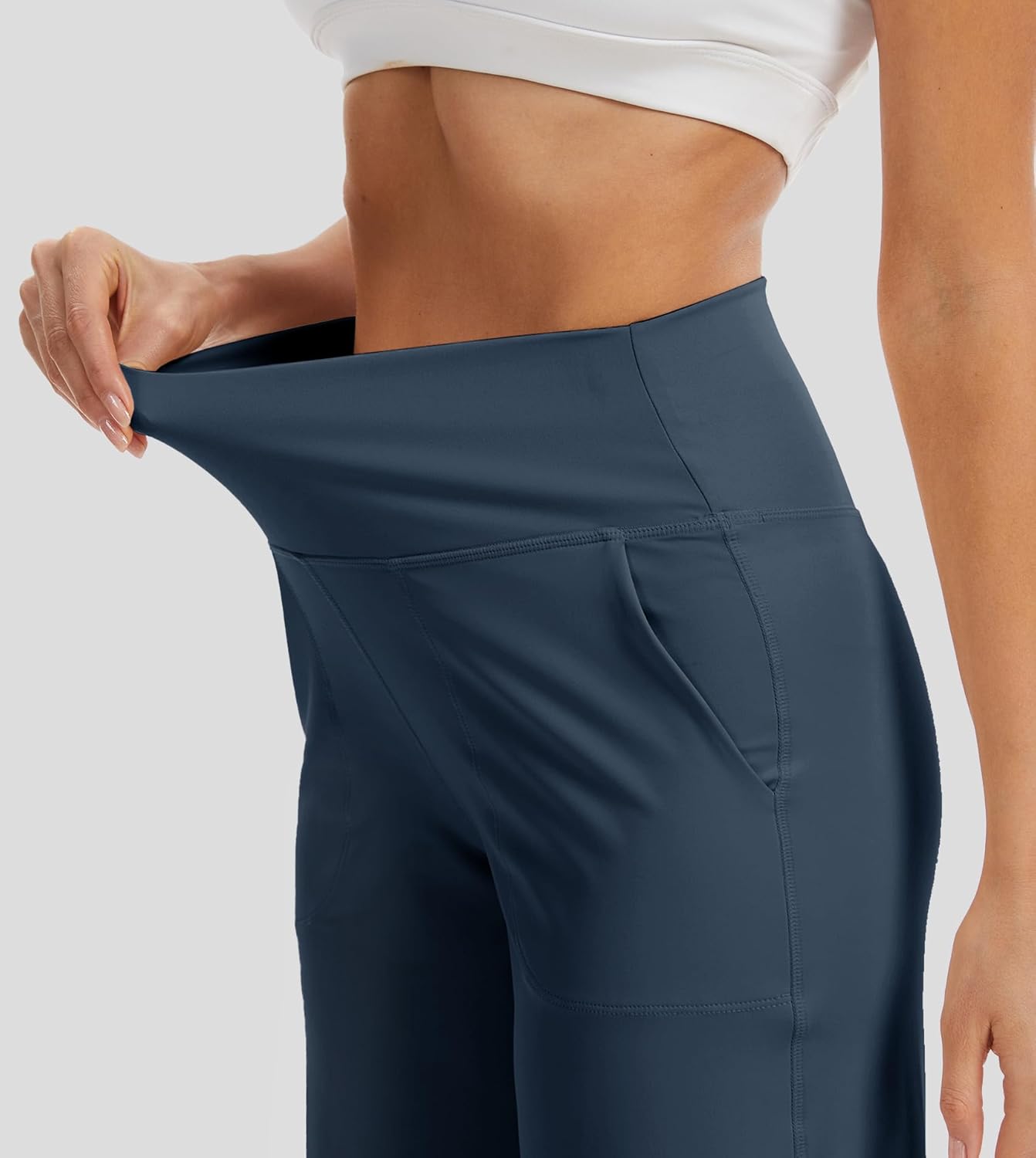 Women's Wide Leg Yoga Pants with Pockets High Waist Workout Pants Buttery Soft Lounge Pants Casual Gym Pilates - Image 5