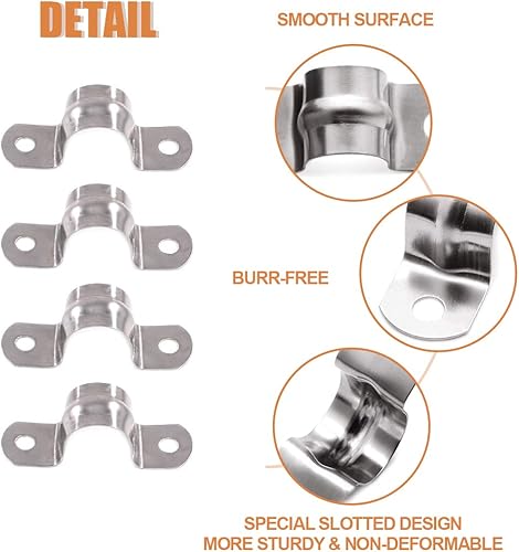 Miniatura 39 de Keadic 30 Uds M32 Dos Agujeros Correa U Soporte Tubo Correa Tensión Clips Acero Inoxidable Resistente Tubo Rígido Abrazadera