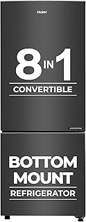 Haier 237L 3 Star Frost Free Bottom Mount Double Door Refrigerator|8 In 1 Convertible Modes|Jhukna Mat-Bottom Freezer|Twin Inverter|200% Faster Ice Ma