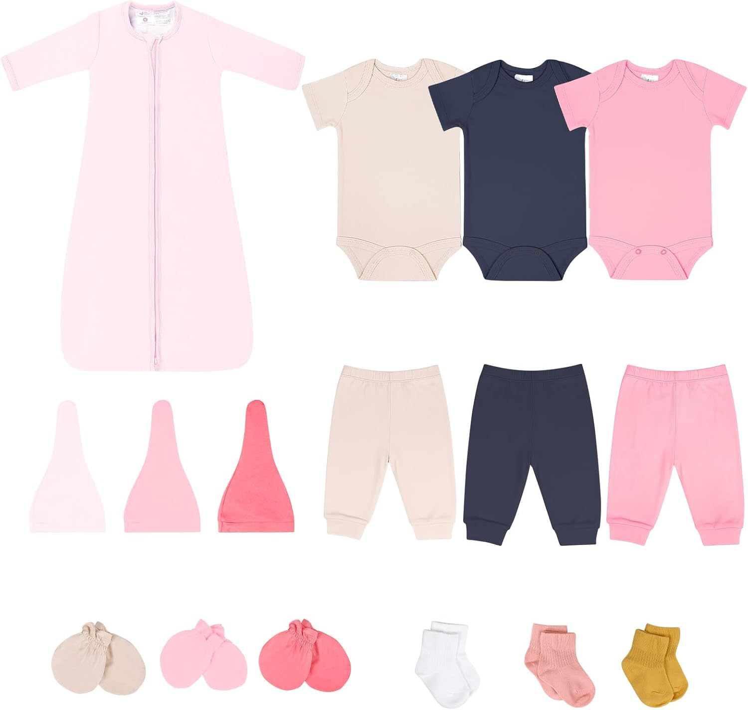 Baby Layette Set for Girls, Newborn to 6 Months Baby Clothes, 16 Piece Sets for Newborn Essentials