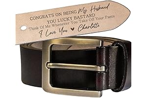 Congrats On Being My Husband You Lucky Bastard Personalized Engraved Leather Belt for Husband