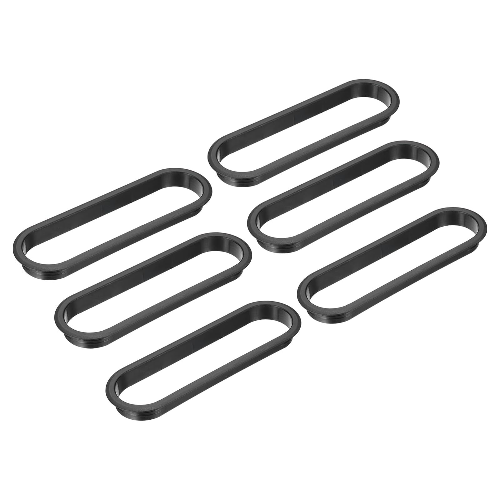 PATIKIL 8 Inch Oval Desk Grommet, 6 Pack Plastic Wire Hole Storage Cable Grommet Management for Office Home Black