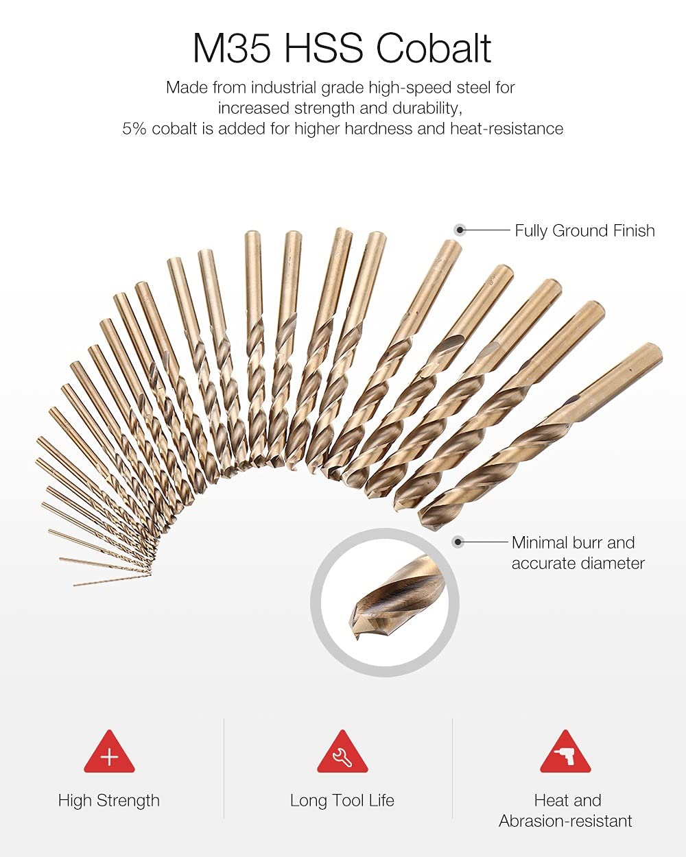 Juego de Brocas de Cobalto de 99 Uds. De 1,5-10mm de Longitud, Brocas helicoidales para perforación de Metal y Madera de Acero Inoxidable