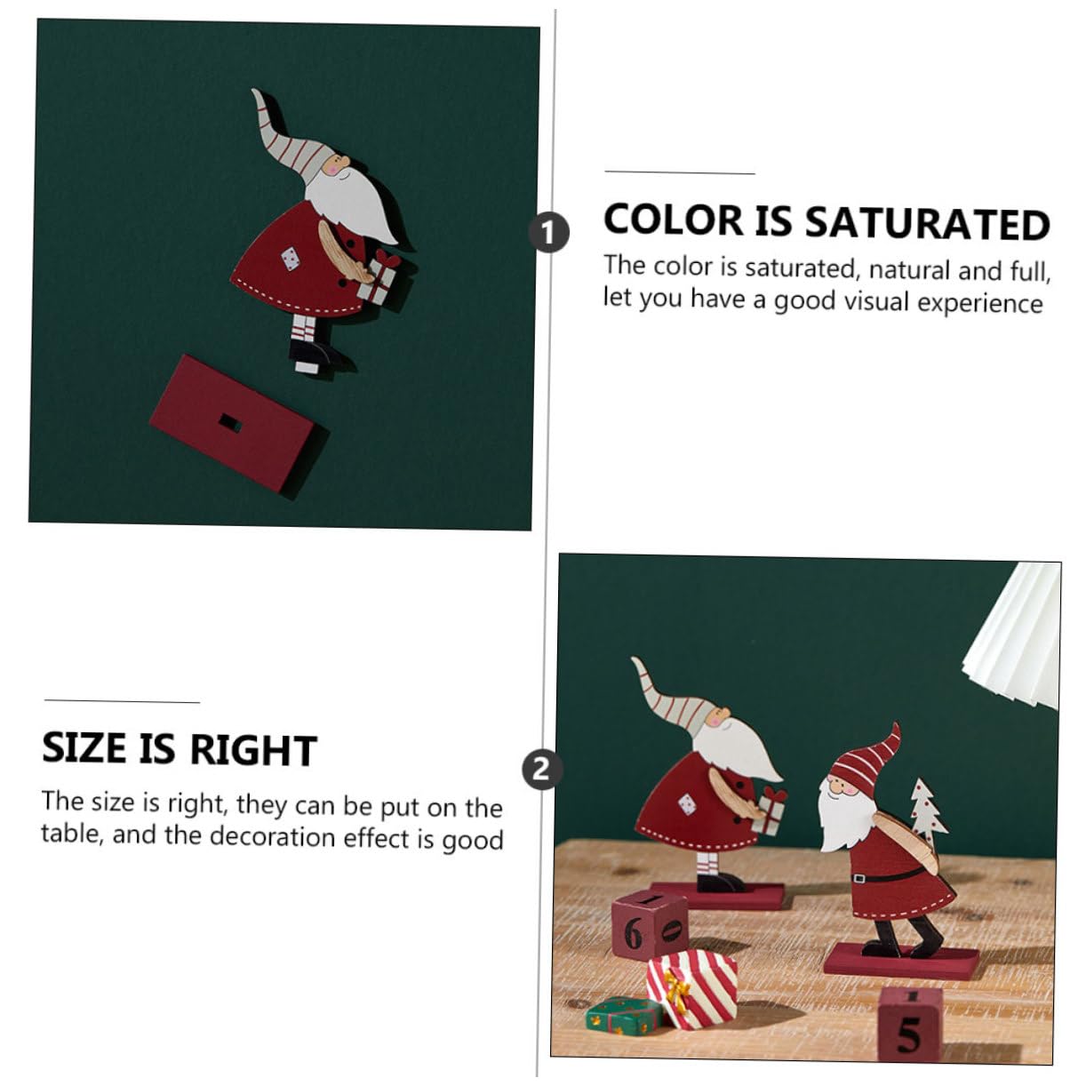 Abaodam 6stücke Kreative Holz Weihnachtsmann Dekorationen Festliche Tischornamente Für Weihnachten Für Zuhause Und Büro Weihnachtsdekoration Desktop Deko