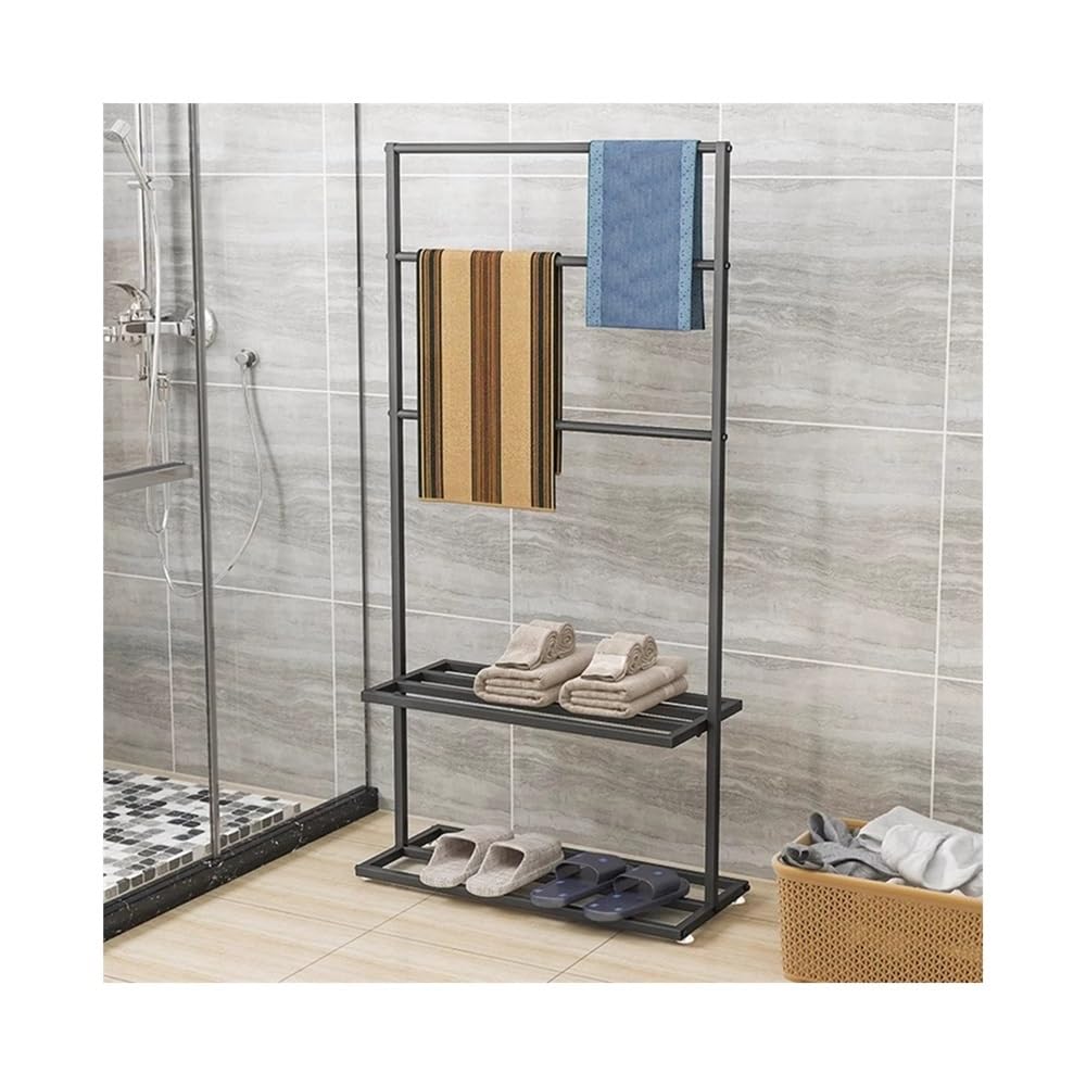 Towel Rack Nordic Towel Rack Bathroom Punch-free Floor-standing Bath Indoor Multifunctional Iron Free Standing Rail