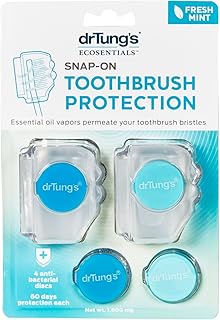 Dr. Tung's Snap-On Toothbrush Cover Caps 2 Count - Toothbrush Head Cover, Travel Case, 60 Days Protection Each, Comes with...