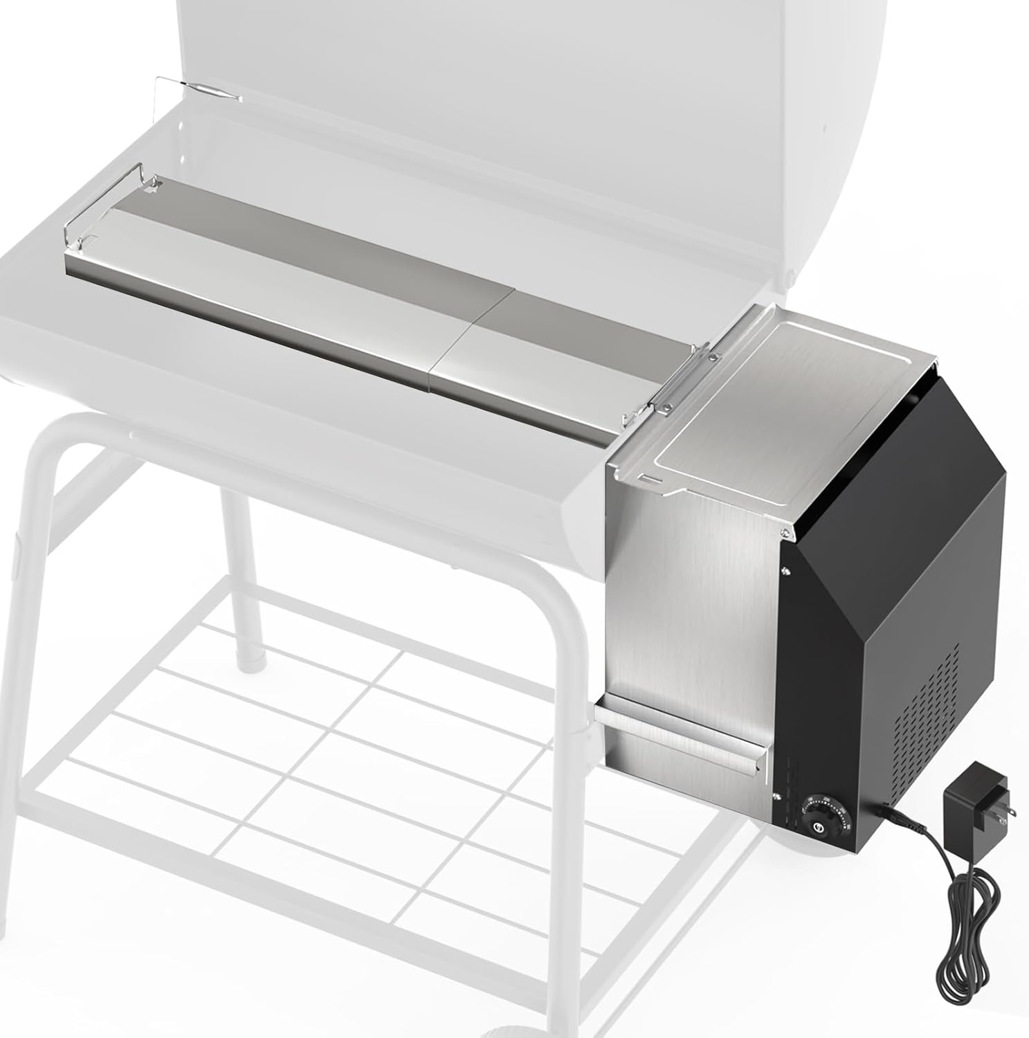 Gravity Smoker Side Firebox Retrofit kit for Char Criller Charcoal Barrel Grill Part for Master Forge Chargriller Offset Wood Pellet Smoker Hopper Outdoor Camping Grilling Cooking Accessories