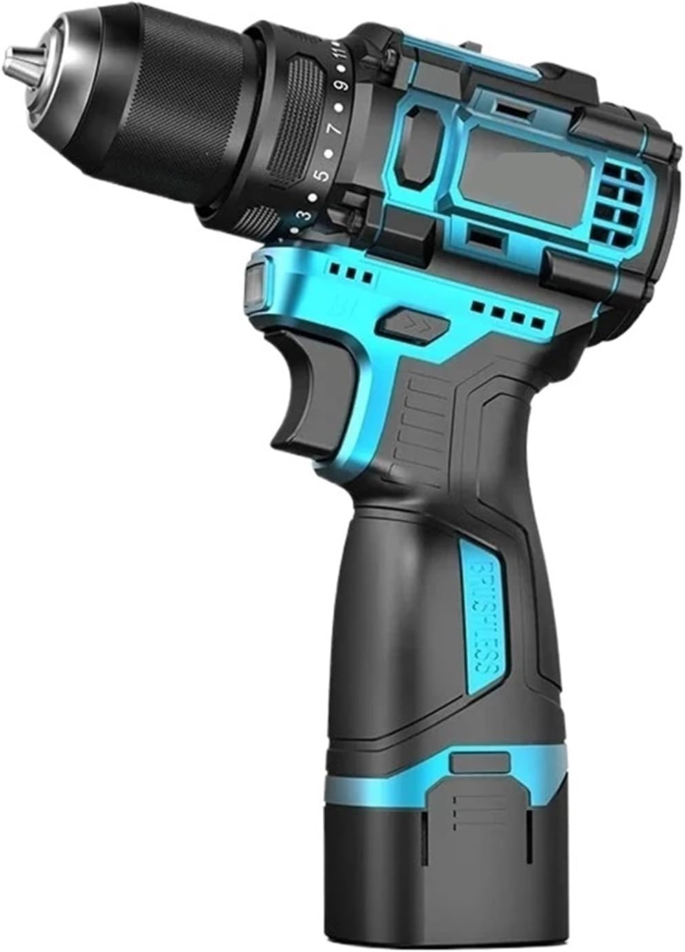 1pcs Cordless Brushless Electric Drill Impact Hand Drill Metal Ratchet Chuck Screwdriver