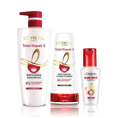 L'Oreal Paris Total Repair 5 Conditioner, 175ml (With 10% Extra) And L'Oreal Paris Total Repair 5 Shampoo, 640ml (With 1