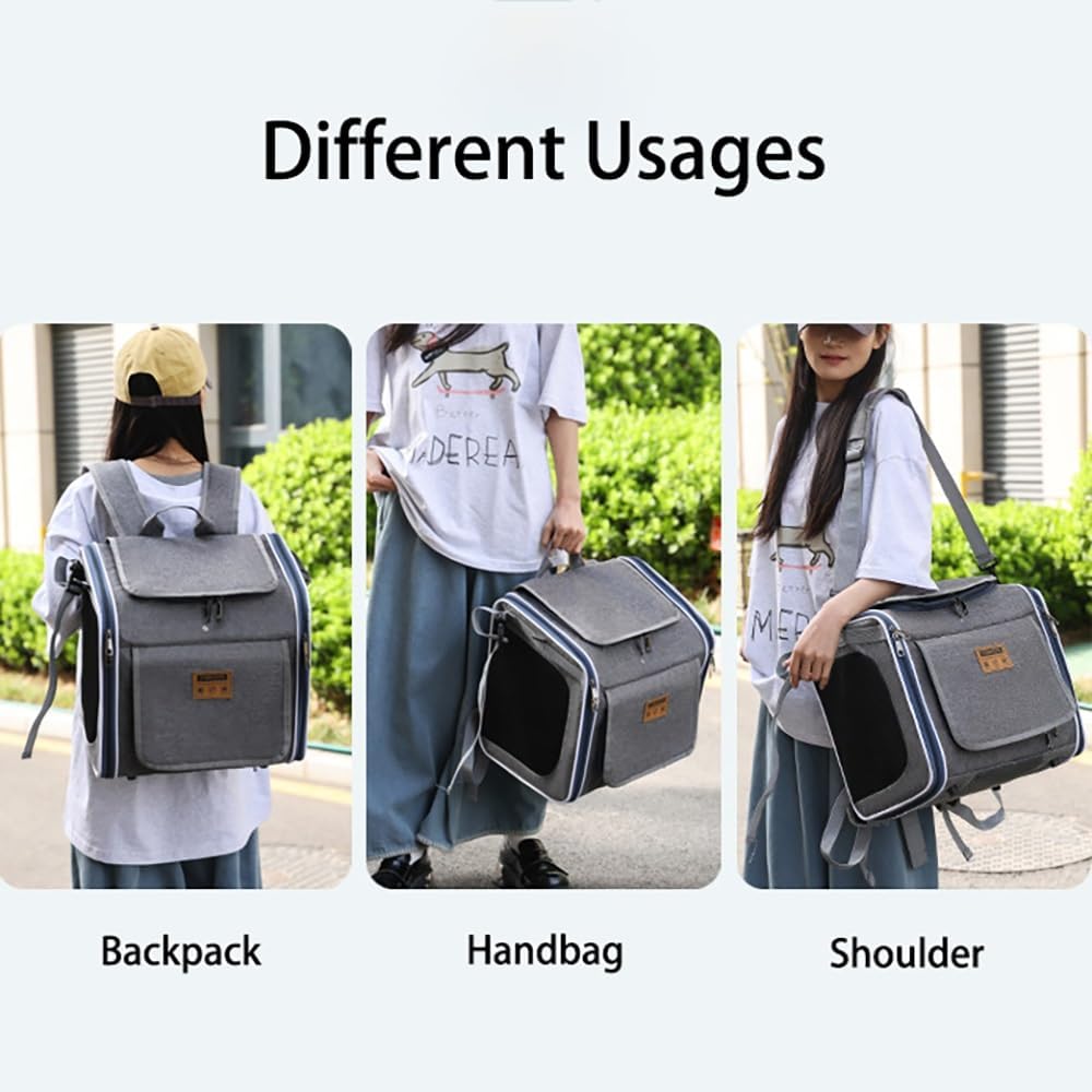 Foldable Dog Bike Bag — Pet Bike Carrier with Non-Slip Bottom, Waterproof Cover, Storage Pocket & Secure Zip Top, Handlebar Or Rear Rack Mount Bicycle Pet Bag for Small Dogs and Cats