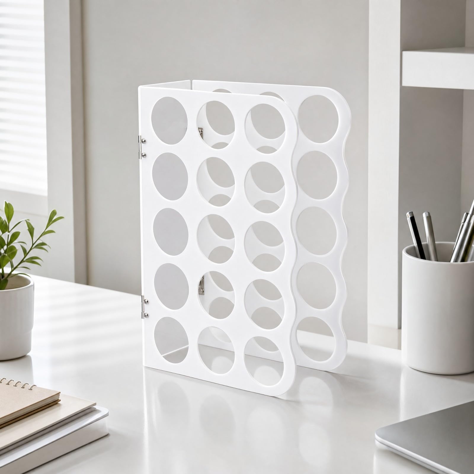Colcolo Organizador Bobinas Acrílico Plegable Multicolumna para Oficina, Negro