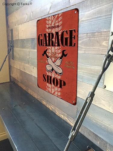 Miniatura 6 de Letrero de lata de metal mecánico con cambio de aceite para lavado de autos, regalo para mecánico, divertidos letreros retro de 8 x 12 pulgadas,