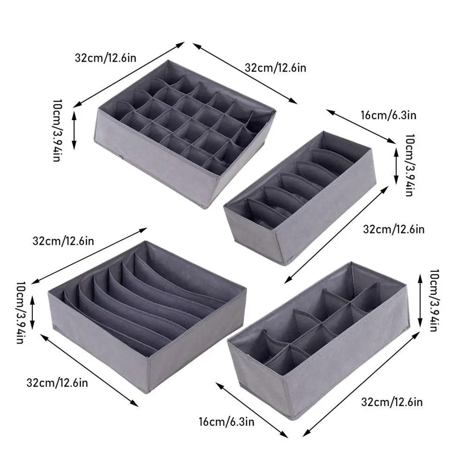 Scatole Organizer Per Vestiti Da Cassetto Scatola portaoggetti for reggiseno, calzini e biancheria intima