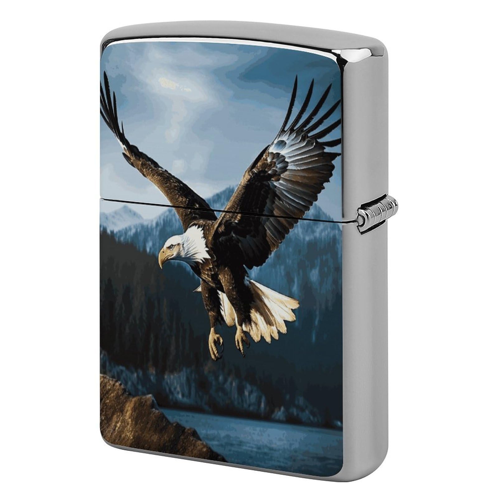 Fodpand Style Eagle At Hunting Metal Lighter Case Cover Lighter Sleeve