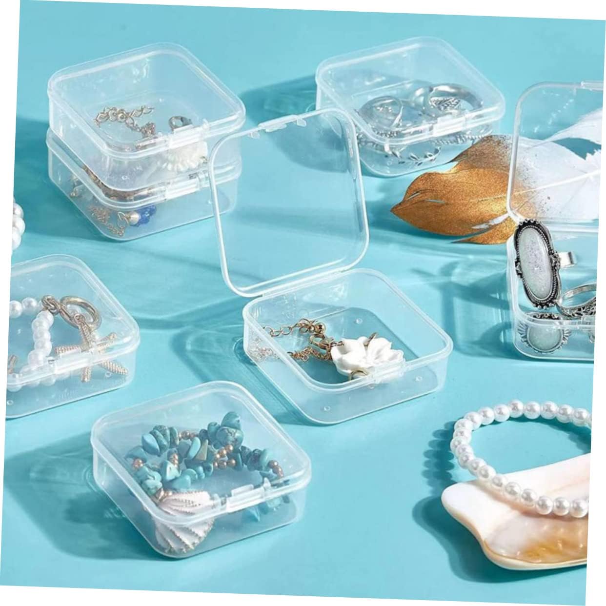 IWOWHERO Really Useful Plastic Organizer Box Jewelry Dish Small Bead Organizer Beads for Jewelry Making Storage for Rings and Earrings