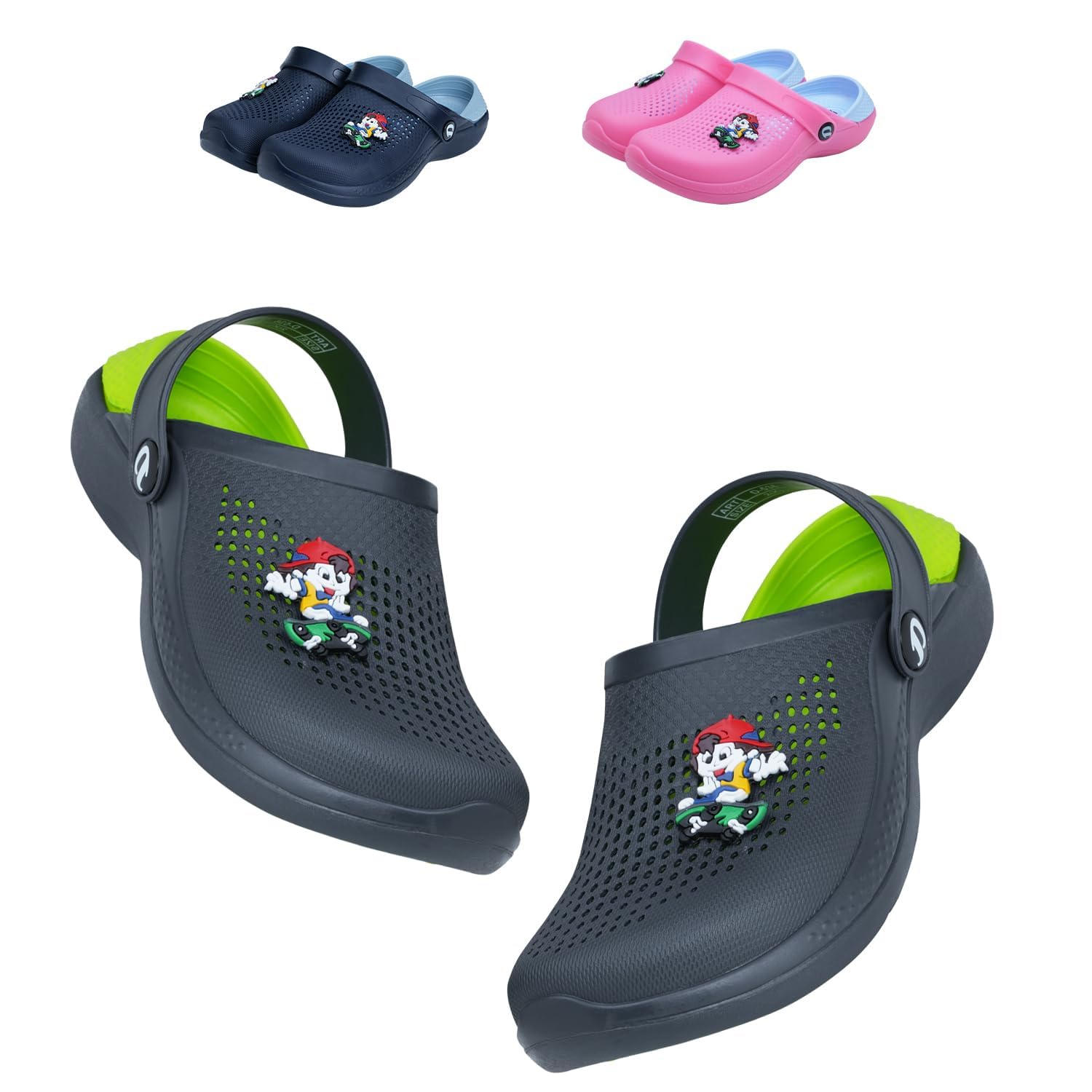 DOCTOR EXTRA SOFT Unisex-Child Kids Classic Rainy Monsoon Clogs/Sandals Soft Comfortable Indoor & Outdoor Slippers Stylish Non-Slip Sports Casual Cool Cartoon Cute House Mules Boys & Girls D-536