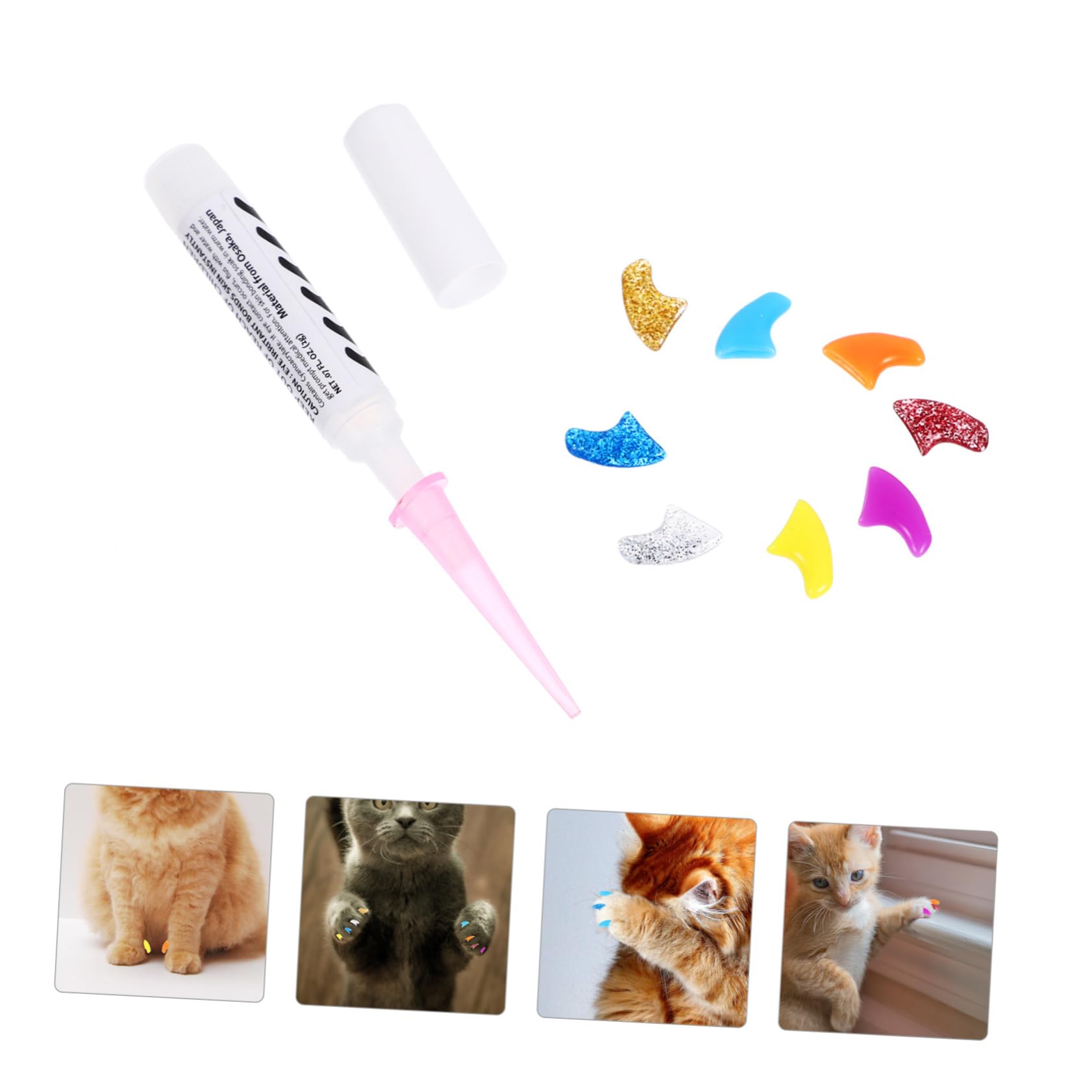 Sosoport 320 Pièces Ensemble d'ongles pour Animaux de Compagnie Couvre-Griffes de Chat Pattes pour Chatons Capsules Ongles Couverture de Griffe pour Animaux de Compagnie Gel de silice
