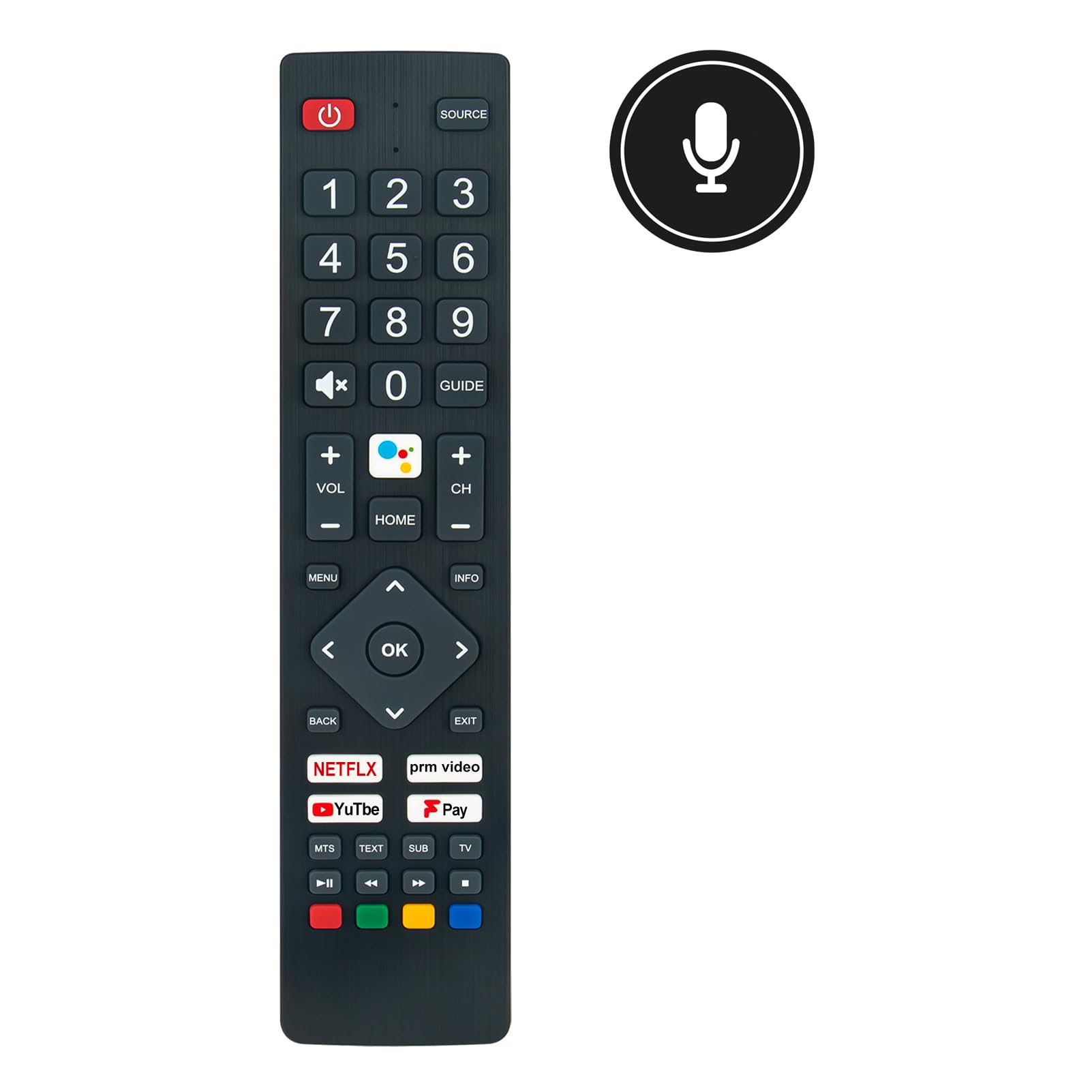 VINABTY Replacement Voice Remote Compatible with TECHNIKA 24A23B-HD PA32H4312LEKB P50UAM2351U BUF/RMC/0114 POF/RMC/0004 DR-0532 SHWRMC0134 SHW/RMC/0134 TEF/RMC/0015 TEFRMC0015 SHWRMC0133-DR-0416 - Image 2
