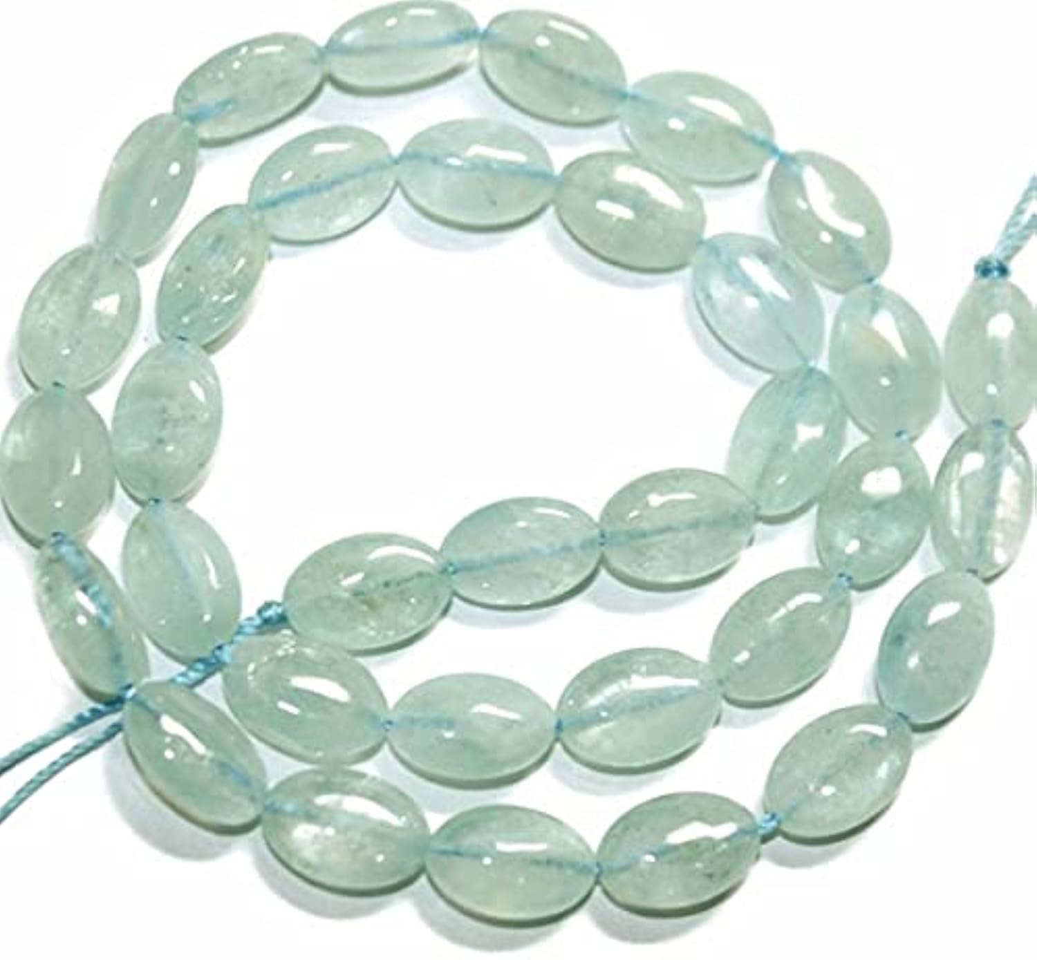 Aigue-marine véritable éclats ovales lisses de 8x12mm pour bijoux haut de gamme