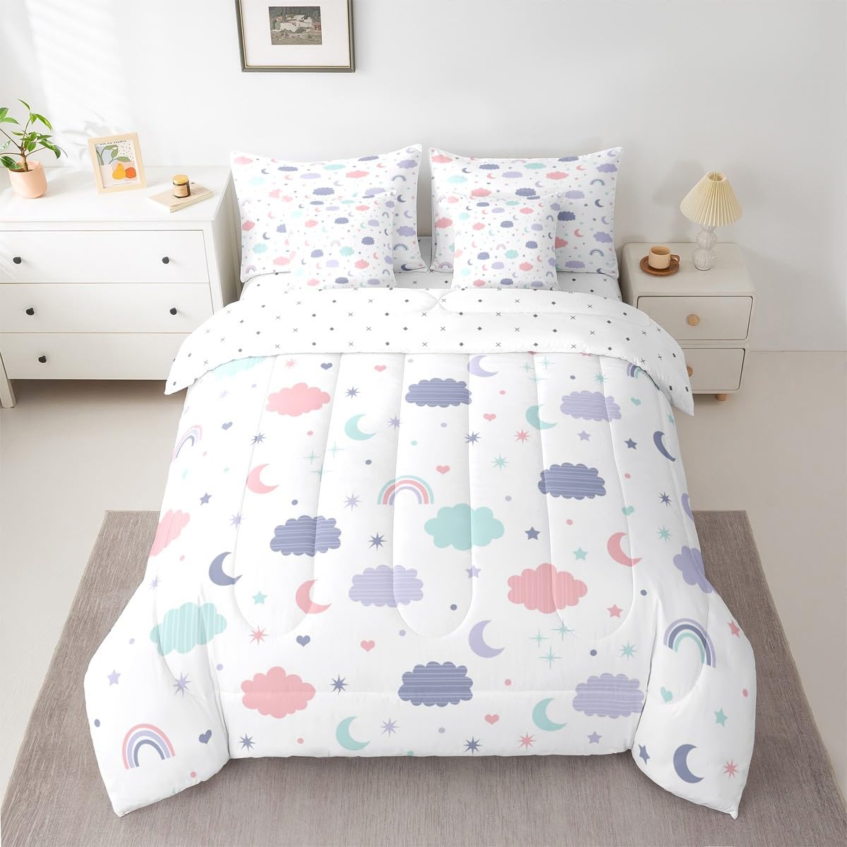 Feelyou Red & Black Geometric Bedding Set -18