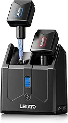 LEKATO Sistema sem fio de guitarra de 5,8 GHz com caixa de carregamento para guitarra elétrica, baixo áudio, transmissor e receptor de guitarra sem fio com 4 canais sem fio para sistema de guitarra