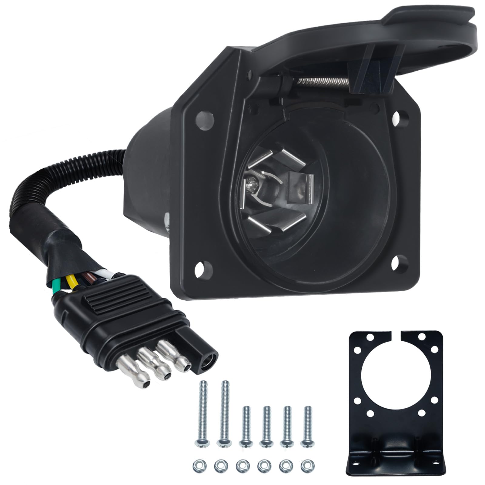 BFXM 4 Pin Flat to 7 Pin RV Blade Trailer Adapter - trailer accessories | Mubboo