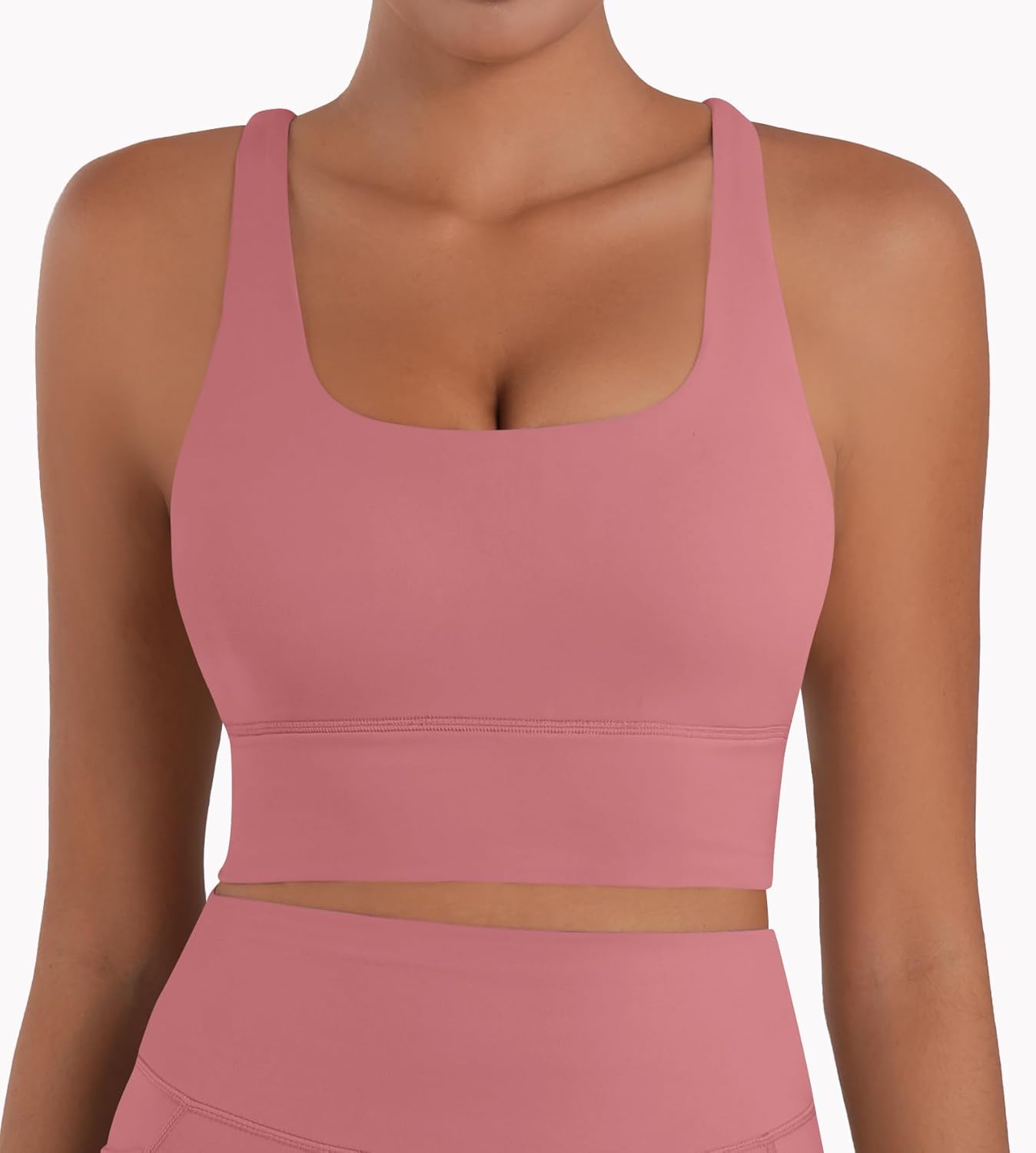 Sunzel Sunzfly Sports Bra for Women, Scoop Neck Crisscross Back Padded Low Impact Bras Tops for Workout Yoga Gym