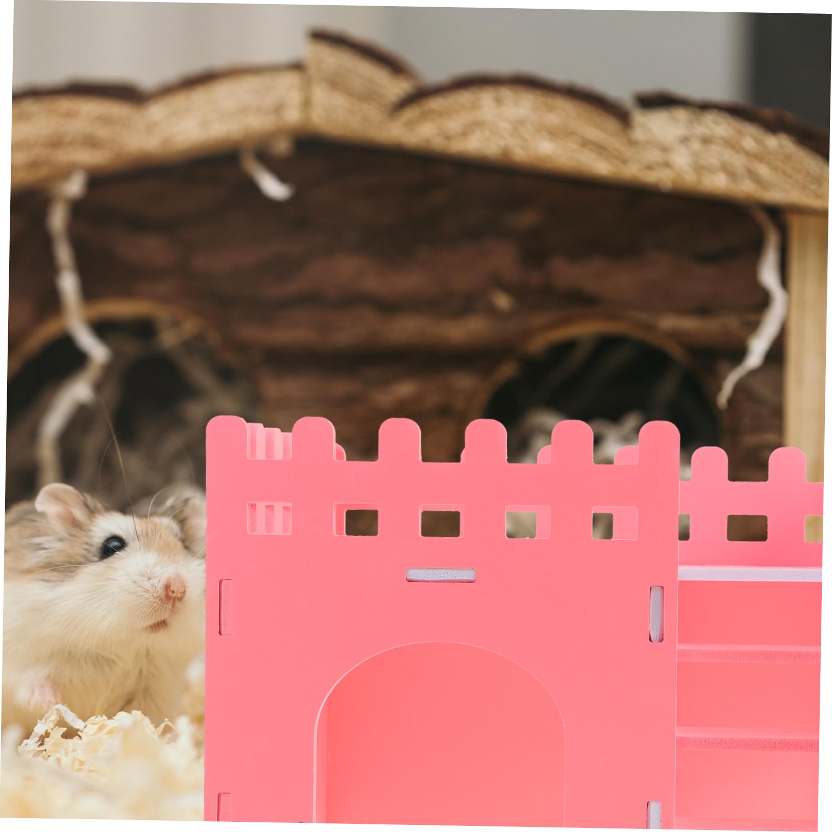 Happyyami Hamsterhaus mit Rampe und Labyrinth Spiel und Ruheplatz für Kleintiere Robustes und Bruchsicheres Design Leicht zu Reinigen und Pflegen