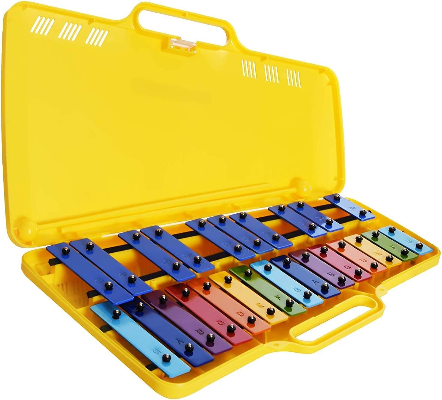 Xilofono Glockenspiel - Carillon in metallo, 25 tasti in metallo, angelo AG-25N3, con astuccio per bambini