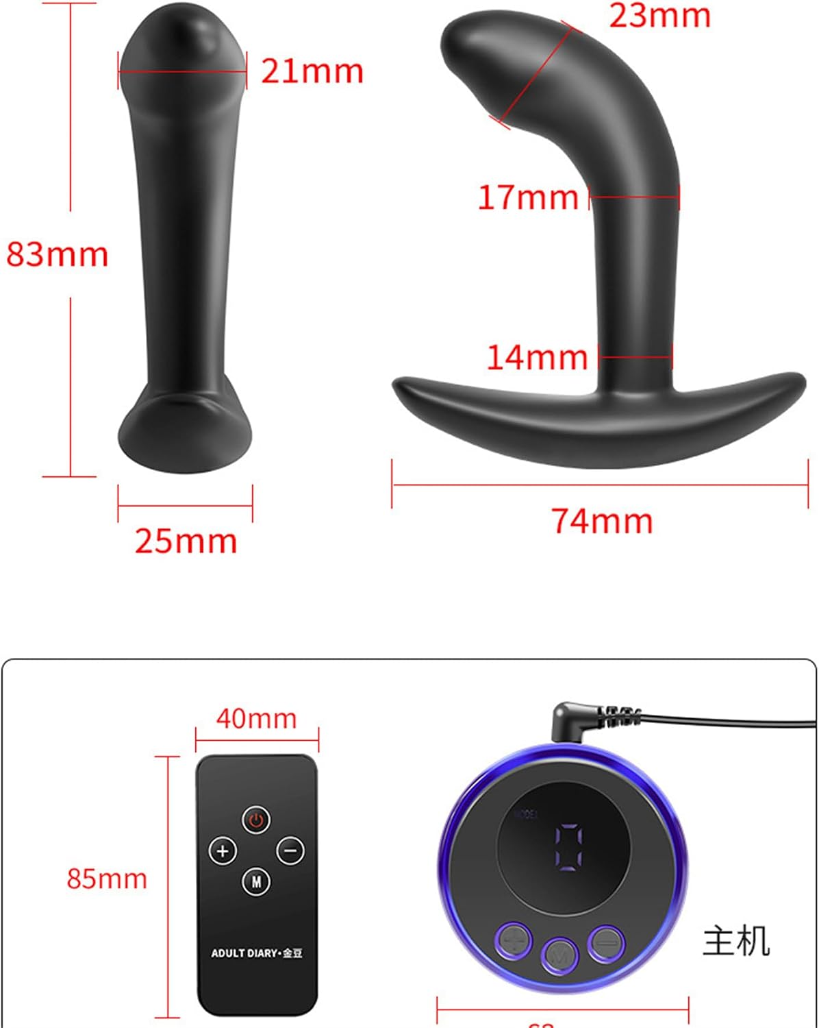 Electric Shock Male Prostate Massager Silicone Shock Wearable Anal Plug for Beginners Sex Toys for Beginners