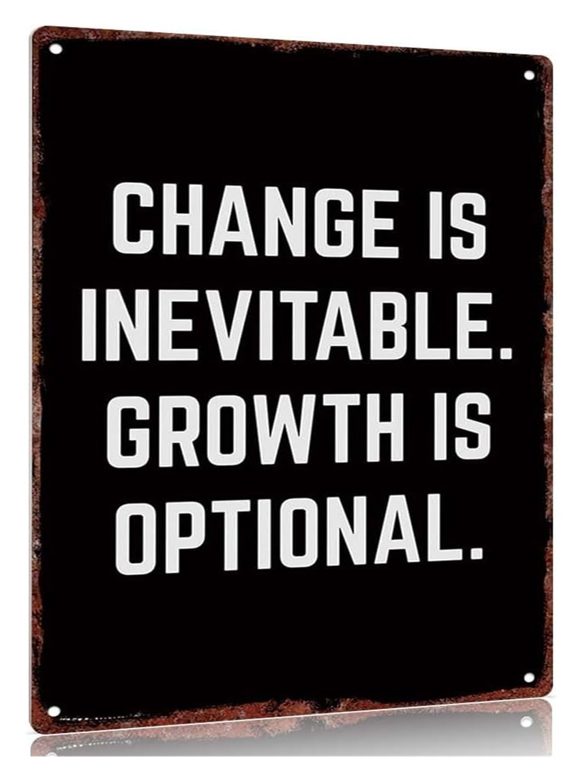 NWPNLXEA Retro Wisdom Tin Sign Change And Growth Decor For Dorm Room Apartment Entryway Foyer 8 X 12 inch