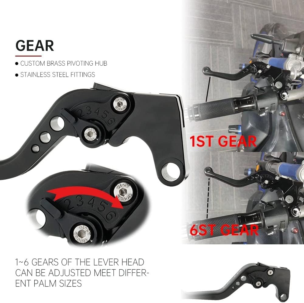 Moto Leve Freno e Frizione Regolabili Corte CNC – Per z800 Z800E 2013-2019 (Nero)