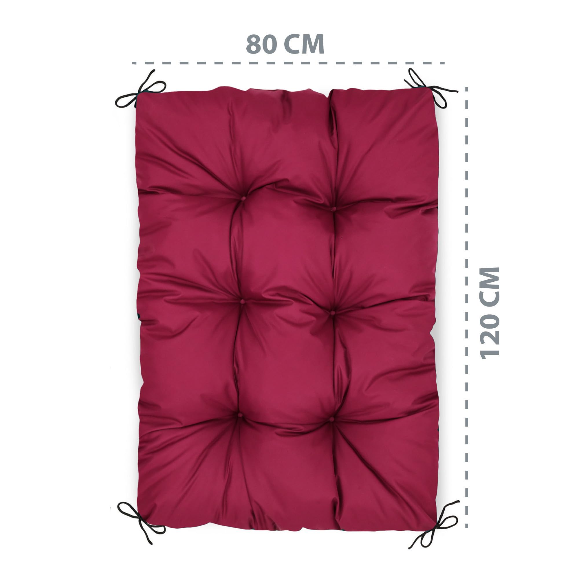 Amazinggirl Palettenkissen Outdoor Kissen Rückenkissen 120x40 cm - Auflagen für Paletten Europaletten Palettensofa und Palettenmöbel Palettenpolster 120 x 40 Bordeaux