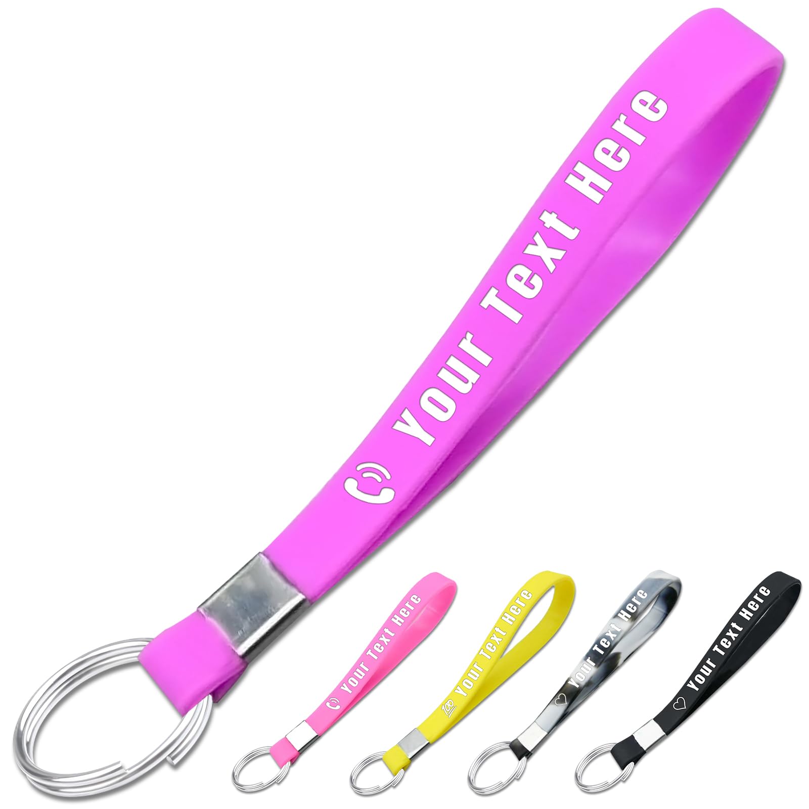 Aokizkdzsw 1pc to 500pcs Keychains, Customiz Silicone Bulk Keychains with Engraved Name and Logo, Personalized Rubber Keyrings for Party Favors, Purple